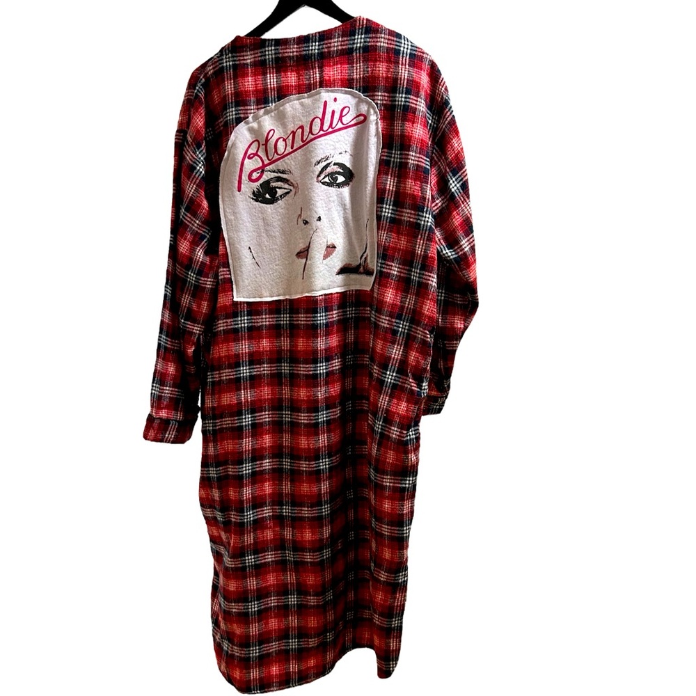 BLONDIE band flannel nightgown shirt custom original ONE OF A KIND PJS